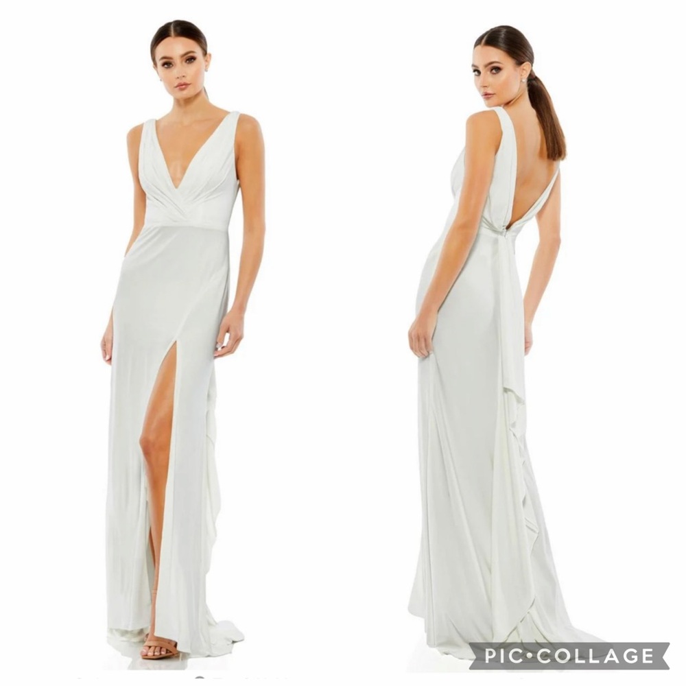 NWT MAC DUGGAL 12336 BRIDAL FORMAL White Gown size 4